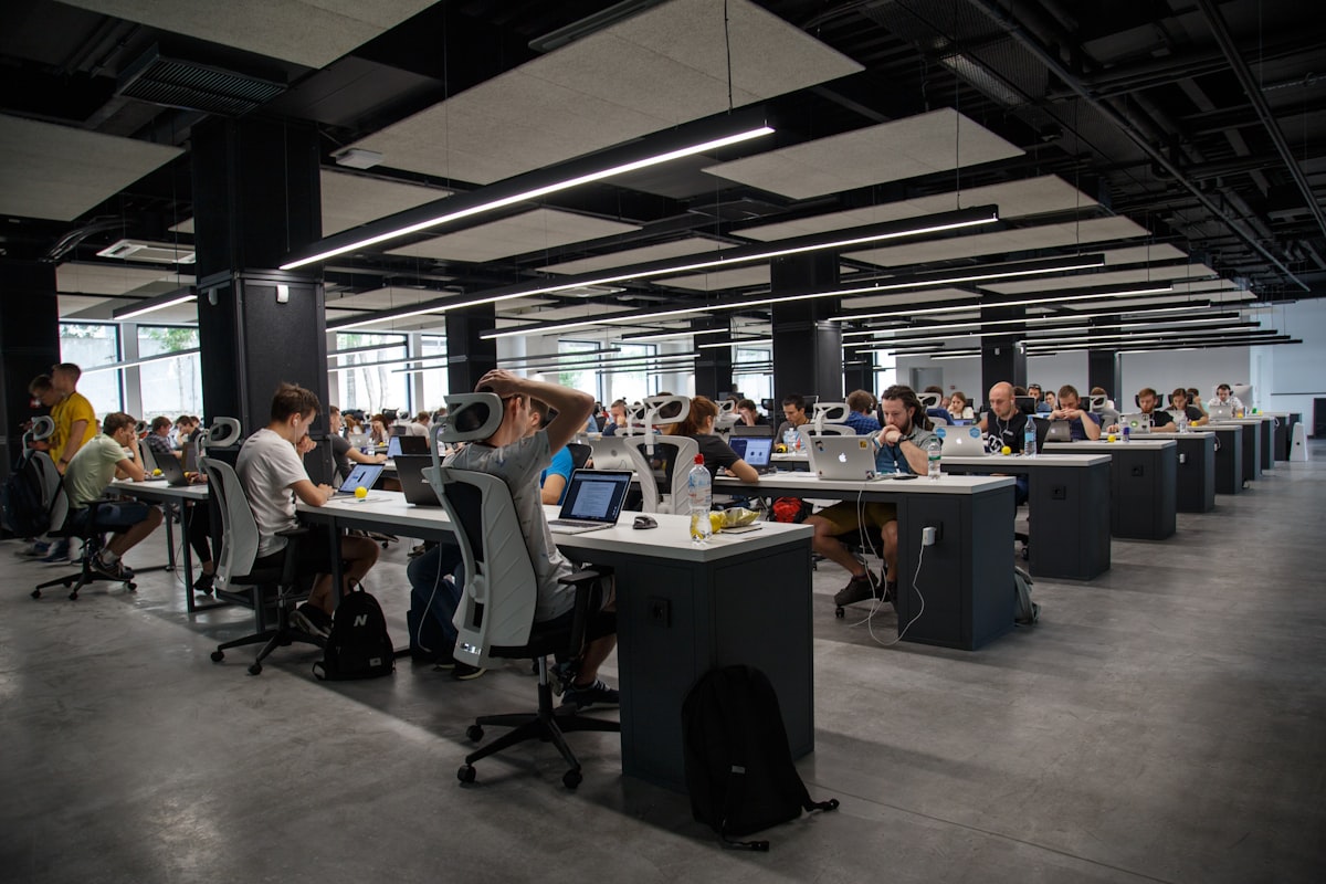 Developer workspace with code